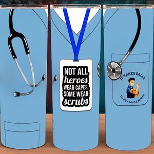 Male Nurse Murse It Takes Balls to Be a Male Nurse Cup Mug Tumbler 20oz